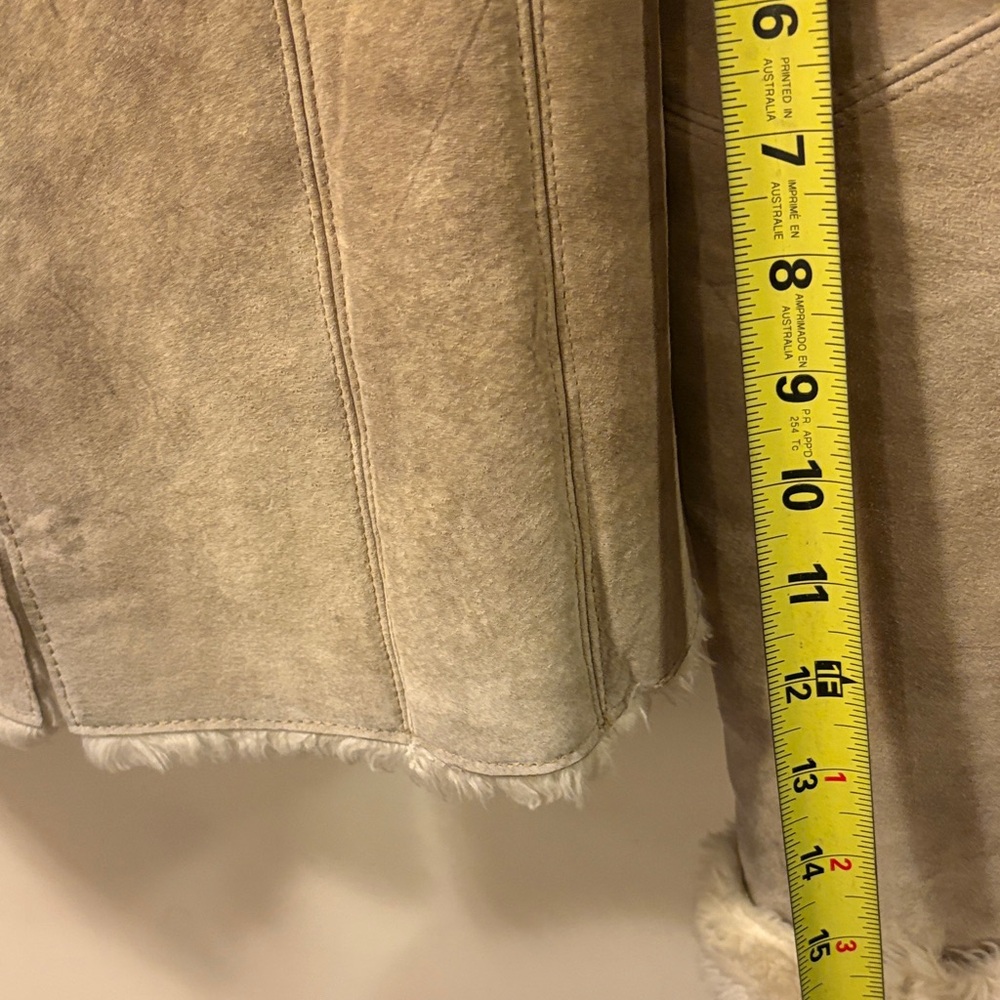 Source Unknown Leather Tan Shearling-Trim Teddy J… - image 10